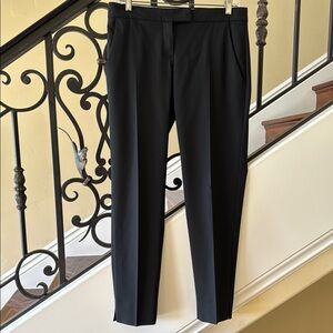 Theory Black Slim Fit Ankle Trousers with Pressed Creases Flat Front Size 6